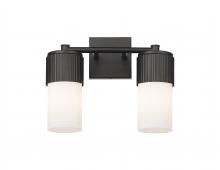  428-2W-BK-G428-7WH - Bolivar - 2 Light - 14 inch - Matte Black - Bath Vanity Light