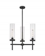 Innovations Lighting 471-3CR-BK-G471-12CL - Lincoln - 3 Light - 21 inch - Matte Black - Pendant