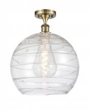 Innovations Lighting 516-1C-AB-G1213-14-LED - Athens Deco Swirl - 1 Light - 14 inch - Antique Brass - Semi-Flush Mount