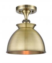 Innovations Lighting 516-1C-AB-M14-AB - Adirondack - 1 Light - 8 inch - Antique Brass - Semi-Flush Mount