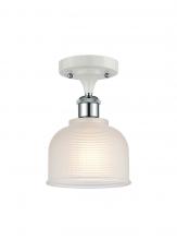 Innovations Lighting 516-1C-WPC-G411-LED - Dayton - 1 Light - 6 inch - White Polished Chrome - Semi-Flush Mount