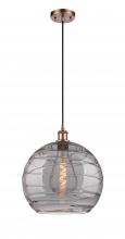 Innovations Lighting 516-1P-AC-G1213-14SM - Athens Deco Swirl - 1 Light - 14 inch - Antique Copper - Cord hung - Pendant