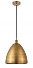 Innovations Lighting 516-1P-BB-MBD-12-BB - Bristol - 1 Light - 12 inch - Brushed Brass - Cord hung - Mini Pendant