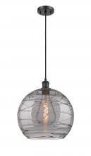 Innovations Lighting 516-1P-BK-G1213-14SM - Athens Deco Swirl - 1 Light - 14 inch - Matte Black - Cord hung - Pendant