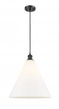 Innovations Lighting 516-1P-BK-GBC-161 - Berkshire - 1 Light - 16 inch - Matte Black - Cord hung - Pendant