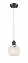 Innovations Lighting 516-1P-OB-G1216-6WM - White Mouchette - 1 Light - 6 inch - Oil Rubbed Bronze - Cord Hung - Mini Pendant