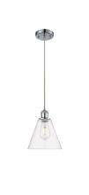 Innovations Lighting 516-1P-PC-GBC-82 - Berkshire - 1 Light - 8 inch - Polished Chrome - Cord hung - Mini Pendant