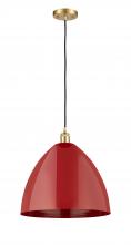  516-1P-SG-MBD-16-RD - Plymouth - 1 Light - 16 inch - Satin Gold - Cord hung - Mini Pendant