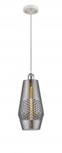  516-1P-WPC-G683-7 - Windham - 1 Light - 7 inch - White Polished Chrome - Cord hung - Mini Pendant