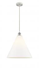  516-1P-WPC-GBC-161 - Berkshire - 1 Light - 16 inch - White Polished Chrome - Cord hung - Pendant