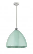  516-1P-WPC-MBD-16-SF - Plymouth - 1 Light - 16 inch - White Polished Chrome - Cord hung - Mini Pendant