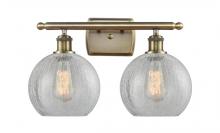  516-2W-AB-G125-8 - Athens - 2 Light - 18 inch - Antique Brass - Bath Vanity Light