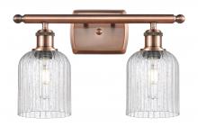  516-2W-AC-G559-5SDY - Bridal Veil - 2 Light - 15 inch - Antique Copper - Bath Vanity Light