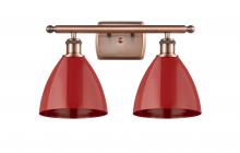 Innovations Lighting 516-2W-AC-MBD-75-RD - Plymouth - 2 Light - 18 inch - Antique Copper - Bath Vanity Light