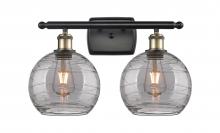 Innovations Lighting 516-2W-BAB-G1213-8SM - Athens Deco Swirl - 2 Light - 18 inch - Black Antique Brass - Bath Vanity Light