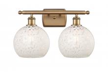 Innovations Lighting 516-2W-BB-G1216-8WM - White Mouchette - 2 Light - 18 inch - Brushed Brass - Bath Vanity Light