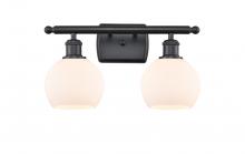  516-2W-BK-G121-6 - Athens - 2 Light - 16 inch - Matte Black - Bath Vanity Light