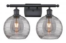 Innovations Lighting 516-2W-BK-G1213-8SM - Athens Deco Swirl - 2 Light - 18 inch - Matte Black - Bath Vanity Light