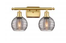 Innovations Lighting 516-2W-SG-G1213-6SM - Athens Deco Swirl - 2 Light - 16 inch - Satin Gold - Bath Vanity Light