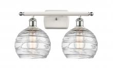 Innovations Lighting 516-2W-WPC-G1213-8 - Athens Deco Swirl - 2 Light - 18 inch - White Polished Chrome - Bath Vanity Light