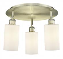  516-3C-AB-G801 - Clymer - 3 Light - 16 inch - Antique Brass - Flush Mount