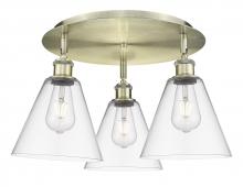  516-3C-AB-GBC-82 - Berkshire - 3 Light - 20 inch - Antique Brass - Flush Mount