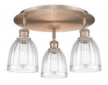 Innovations Lighting 516-3C-AC-G442 - Brookfield - 3 Light - 18 inch - Antique Copper - Flush Mount