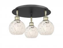 Innovations Lighting 516-3C-BAB-G1216-6WM - White Mouchette - 3 Light - 18 inch - Black Antique Brass - Flush Mount