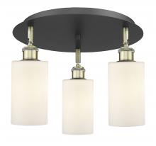  516-3C-BAB-G801 - Clymer - 3 Light - 16 inch - Black Antique Brass - Flush Mount