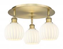 Innovations Lighting 516-3C-BB-G1217-6WV - White Venetian - 3 Light - 18 inch - Brushed Brass - Flush Mount