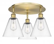  516-3C-BB-GBC-82 - Berkshire - 3 Light - 20 inch - Brushed Brass - Flush Mount