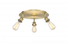  516-3C-BB - Ballston - 3 Light - 12 inch - Brushed Brass - Flush Mount