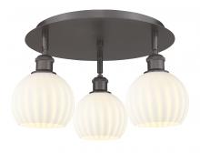 Innovations Lighting 516-3C-OB-G1217-6WV - White Venetian - 3 Light - 18 inch - Oil Rubbed Bronze - Flush Mount