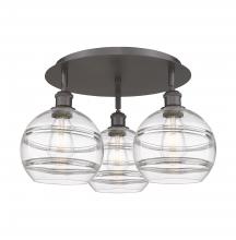 Innovations Lighting 516-3C-OB-G556-8CL - Rochester - 3 Light - 20 inch - Oil Rubbed Bronze - Flush Mount