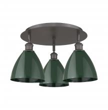  516-3C-OB-MBD-75-GR - Plymouth - 3 Light - 19 inch - Oil Rubbed Bronze - Flush Mount