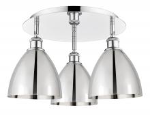  516-3C-PC-MBD-75-PC - Bristol - 3 Light - 19 inch - Polished Chrome - Flush Mount