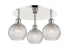 Innovations Lighting 516-3C-PN-G122C-6CL - Athens - 3 Light - 18 inch - Polished Nickel - Flush Mount