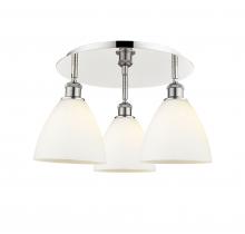  516-3C-PN-GBD-751 - Bristol - 3 Light - 19 inch - Polished Nickel - Flush Mount