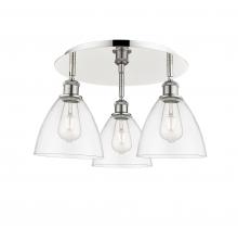 Innovations Lighting 516-3C-PN-GBD-752 - Bristol - 3 Light - 19 inch - Polished Nickel - Flush Mount