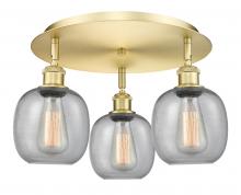 Innovations Lighting 516-3C-SG-G104 - Belfast - 3 Light - 18 inch - Satin Gold - Flush Mount