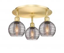 Innovations Lighting 516-3C-SG-G1213-6SM - Athens Deco Swirl - 3 Light - 18 inch - Satin Gold - Flush Mount