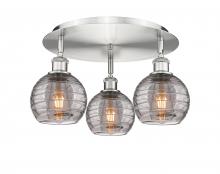 Innovations Lighting 516-3C-SN-G1213-6SM - Athens Deco Swirl - 3 Light - 18 inch - Satin Nickel - Flush Mount