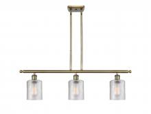  516-3I-AB-G112 - Cobbleskill - 3 Light - 36 inch - Antique Brass - Cord hung - Island Light