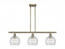  516-3I-AB-G1213-8 - Athens Deco Swirl - 3 Light - 36 inch - Antique Brass - Cord hung - Island Light