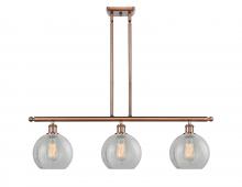  516-3I-AC-G125-8 - Athens - 3 Light - 36 inch - Antique Copper - Cord hung - Island Light