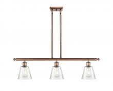 Innovations Lighting 516-3I-AC-G454 - Caton - 3 Light - 36 inch - Antique Copper - Cord hung - Island Light