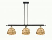 Innovations Lighting 516-3I-BAB-RBD-8-NAT - Woven Rattan - 3 Light - 36 inch - Black Antique Brass - Multi Pendant