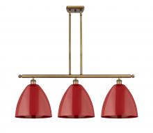 Innovations Lighting 516-3I-BB-MBD-12-RD - Plymouth - 3 Light - 39 inch - Brushed Brass - Cord hung - Island Light