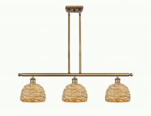 Innovations Lighting 516-3I-BB-RBD-8-NAT - Woven Rattan - 3 Light - 36 inch - Brushed Brass - Multi Pendant