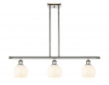  516-3I-PN-G1217-6WV - White Venetian - 3 Light - 36 inch - Polished Nickel - Stem Hung - Island Light